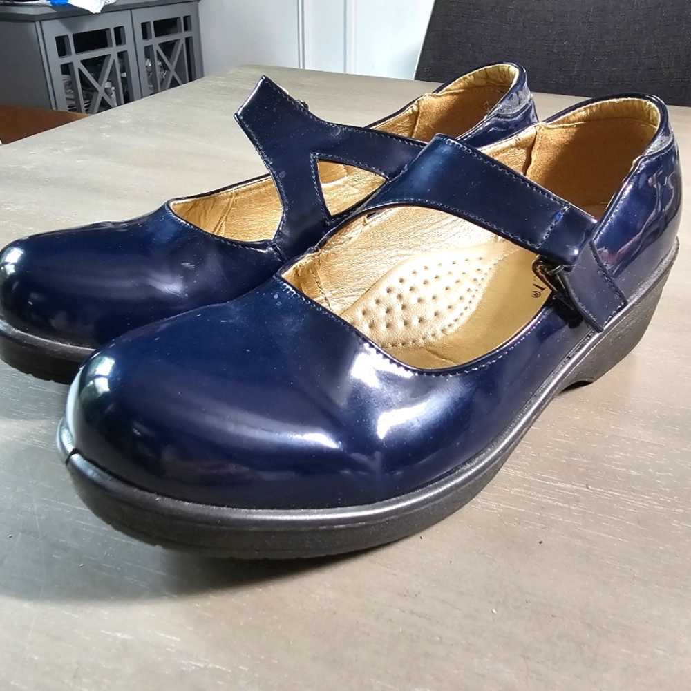 Size 9M Rasolli Navy Blue Mary Jane Clogs Shoes